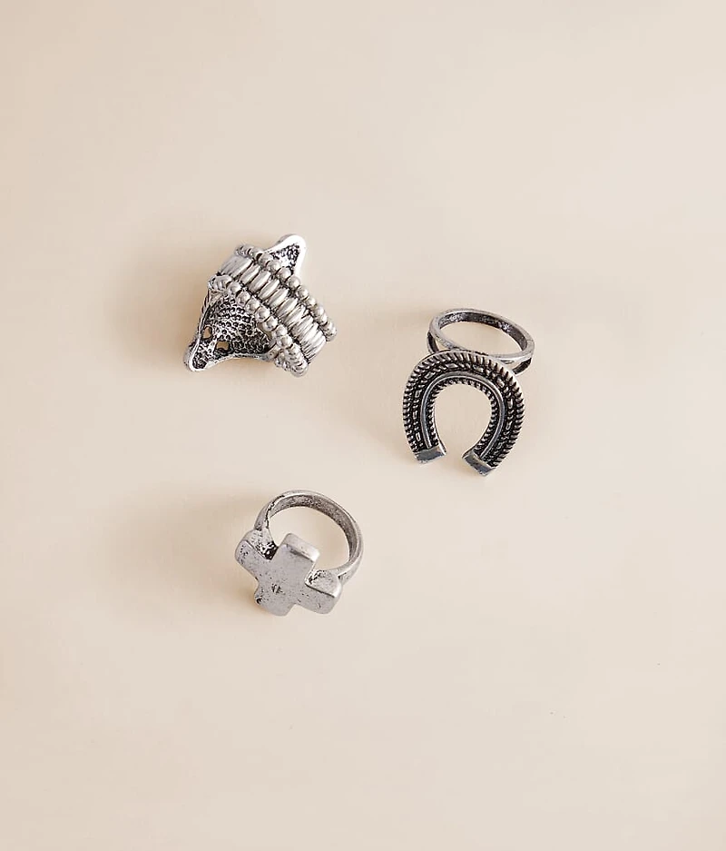 3 Pack Western Ring Set