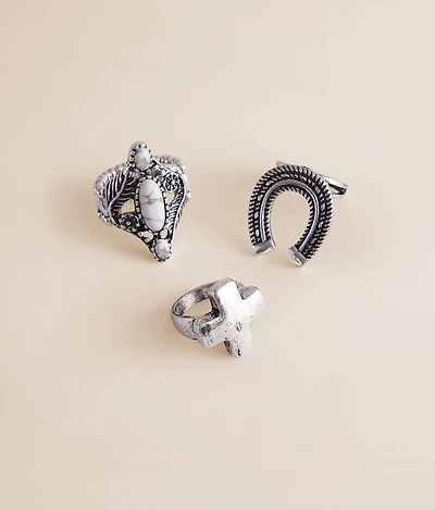 3 Pack Western Ring Set