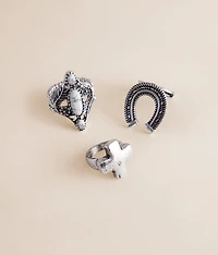 3 Pack Western Ring Set