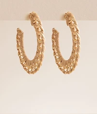 Raffia Wrapped Hoop Earring