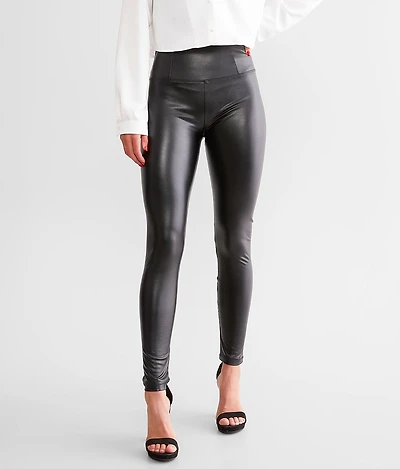 Faux Leather Tummy Tucker Legging