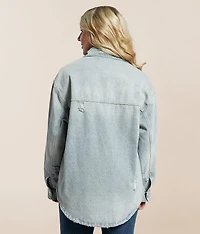 Distressed Denim Shacket