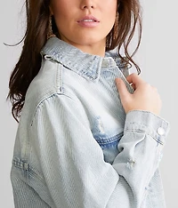 Distressed Denim Shacket