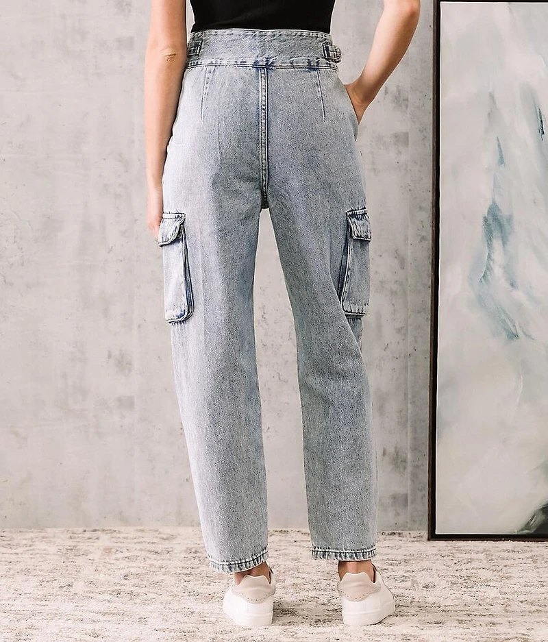 Ultra High Ankle Straight Cargo Jean