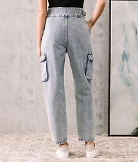 Ultra High Ankle Straight Cargo Jean