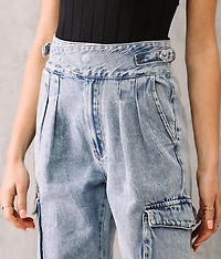 Ultra High Ankle Straight Cargo Jean