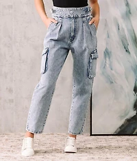 Ultra High Ankle Straight Cargo Jean