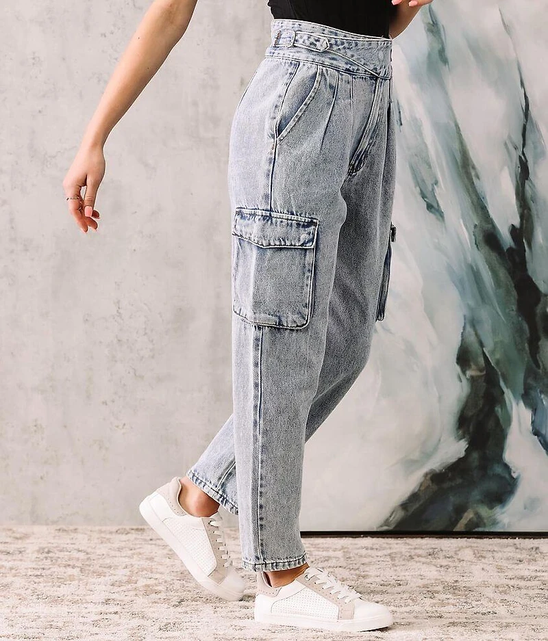 Ultra High Ankle Straight Cargo Jean