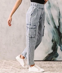 Ultra High Ankle Straight Cargo Jean