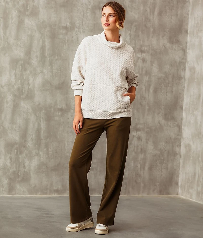 Funnel Neck Textured Pullover