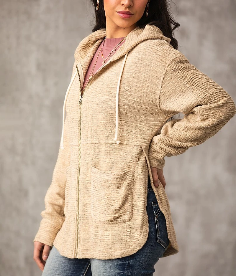 Waffle Stitch Oversized Hoodie