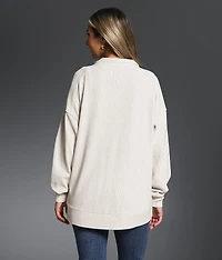 Ribbed Quarter Zip Pullover
