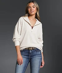 Ribbed Quarter Zip Pullover