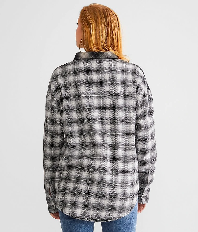 Mixed Plaid Boyfriend Flannel Shirt
