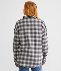 Mixed Plaid Boyfriend Flannel Shirt