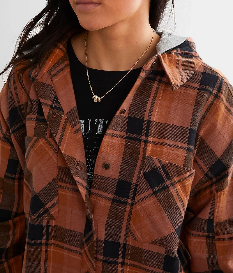 Hooded Boyfriend Flannel Shirt