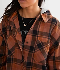Hooded Boyfriend Flannel Shirt