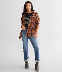 Hooded Boyfriend Flannel Shirt