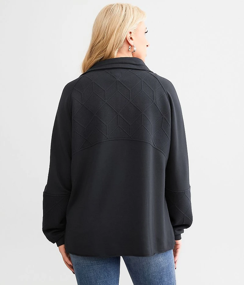 Quarter Zip Mock Neck Pullover
