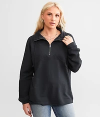 Quarter Zip Mock Neck Pullover