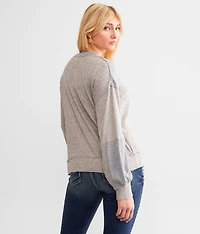 Pieced Waffle Knit Henley
