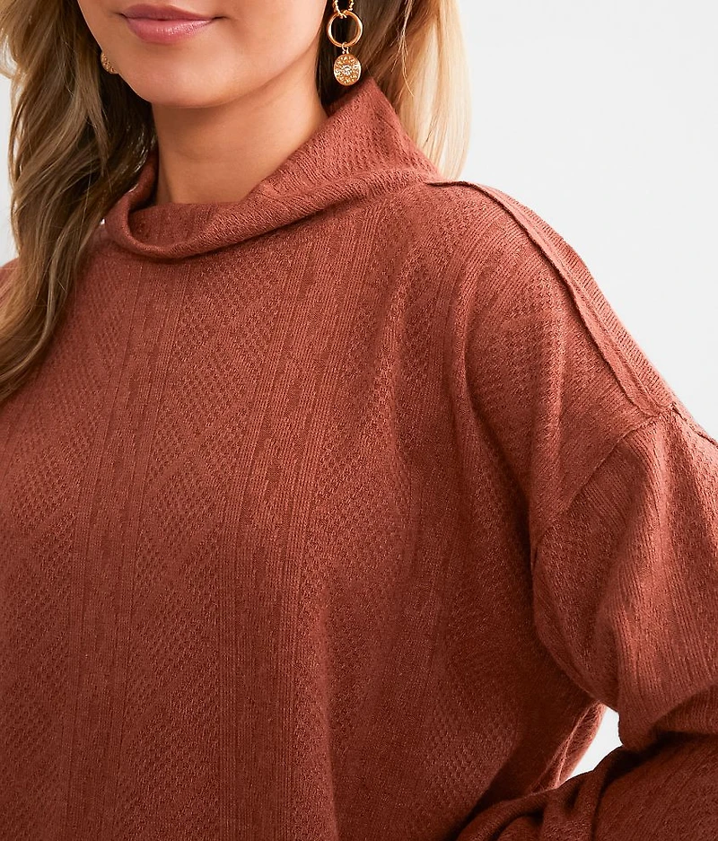 Cowl Neck Knit Top