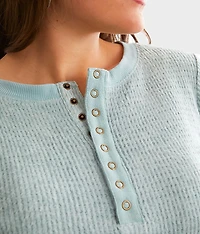 Waffle Knit Henley