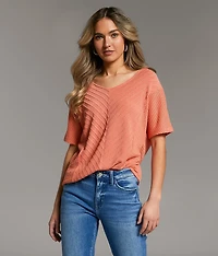 Textured Dolman Top
