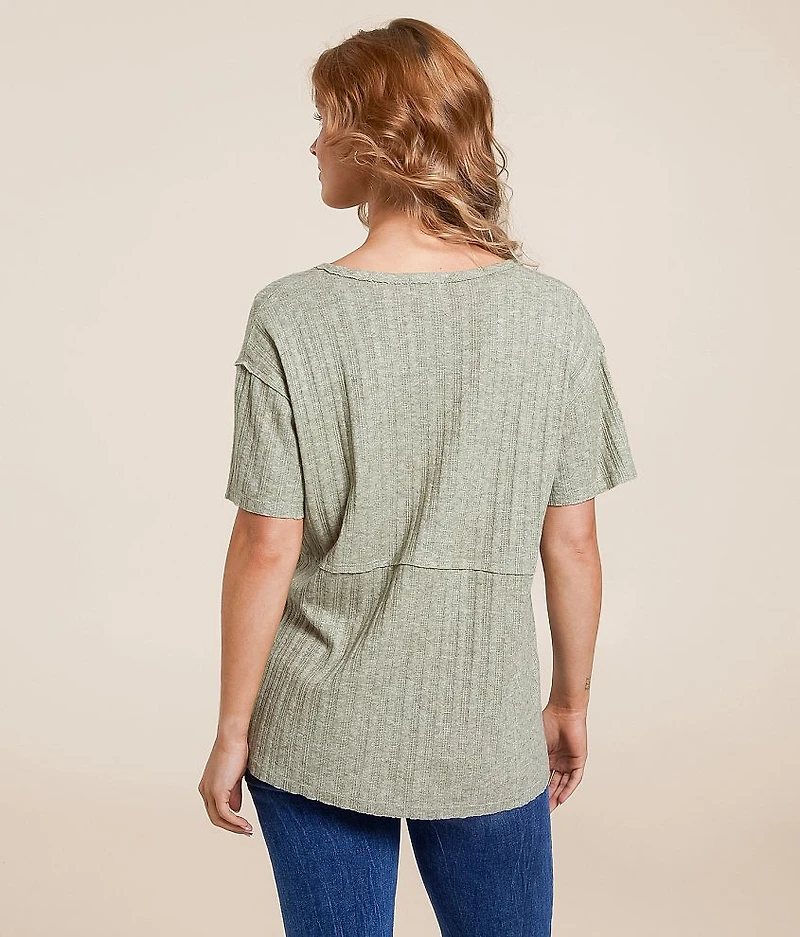 Textured Knit Henley