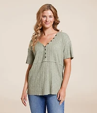 Textured Knit Henley