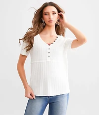 Textured Knit Henley