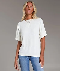 Raw Edge Ribbed Top