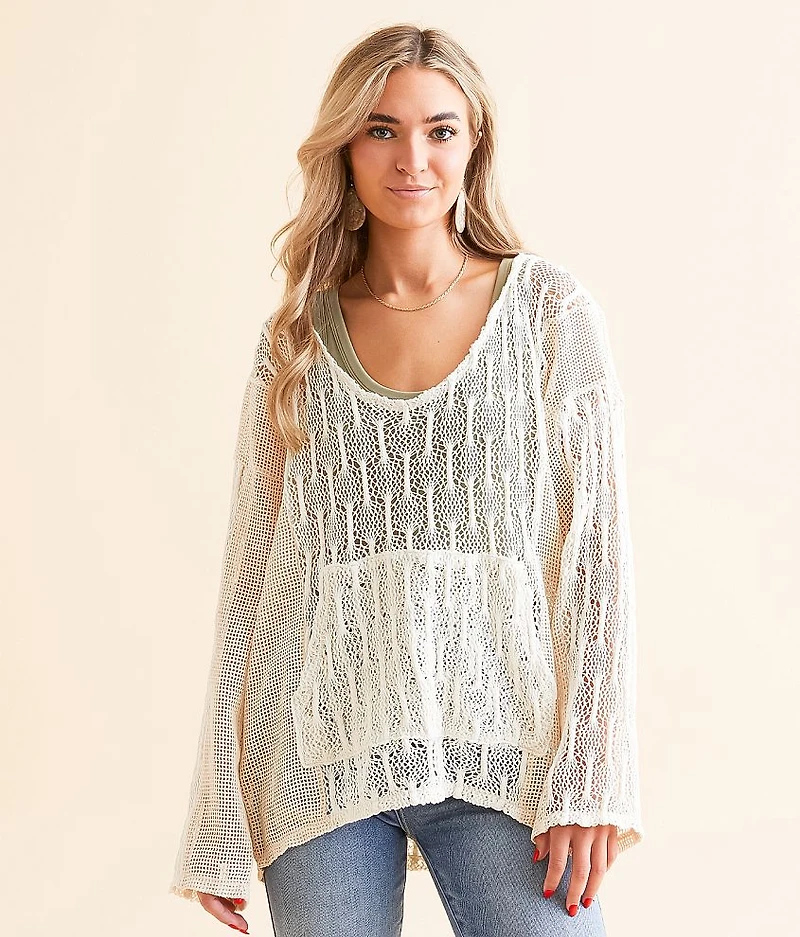 Pieced Crochet Hoodie