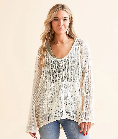 Pieced Crochet Hoodie