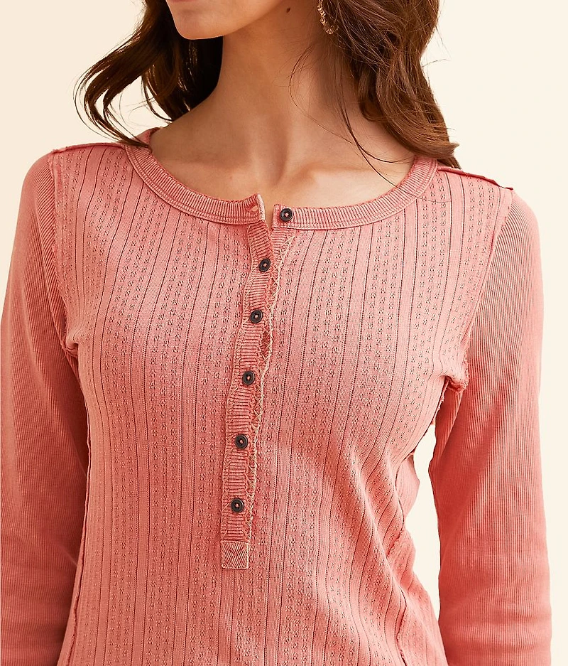 Pointelle Washed Henley