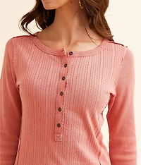 Pointelle Washed Henley