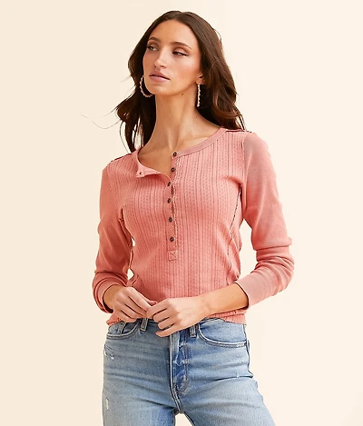 Pointelle Washed Henley