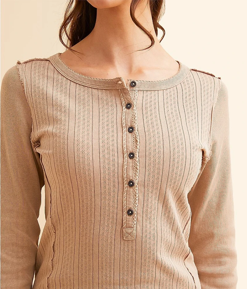 Pointelle Washed Henley