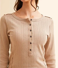 Pointelle Washed Henley