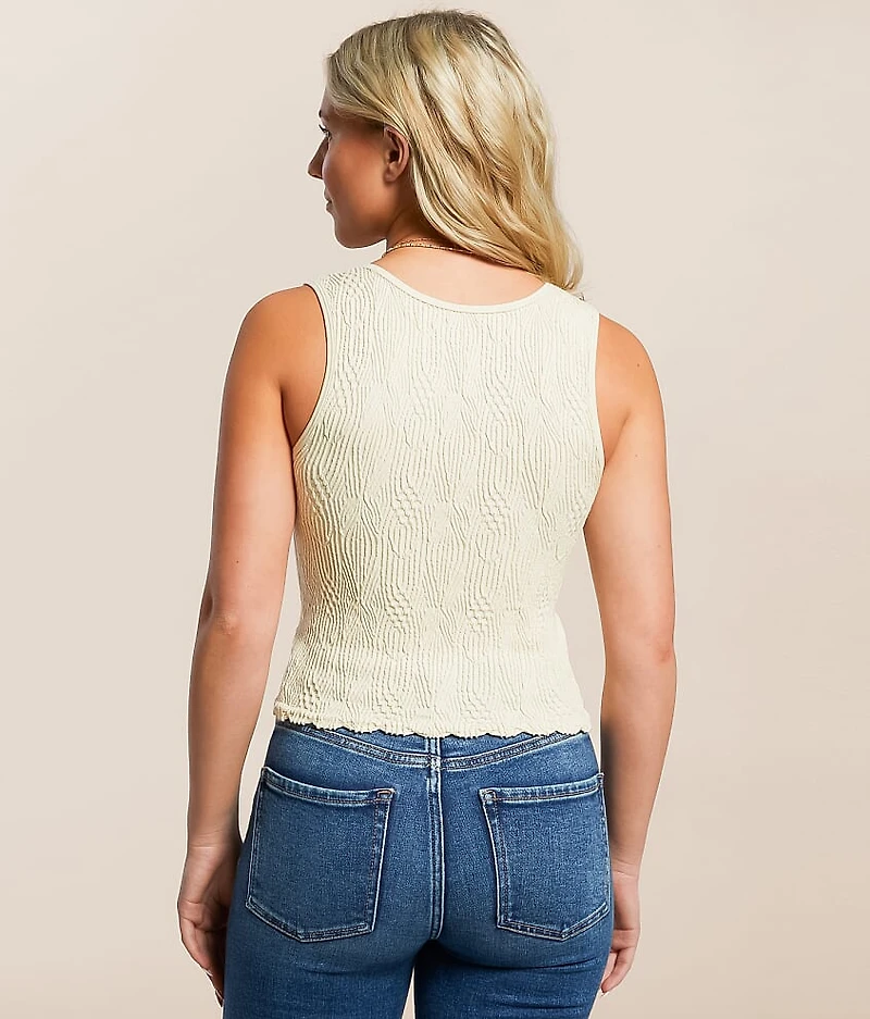 Textured Henley Tank Top