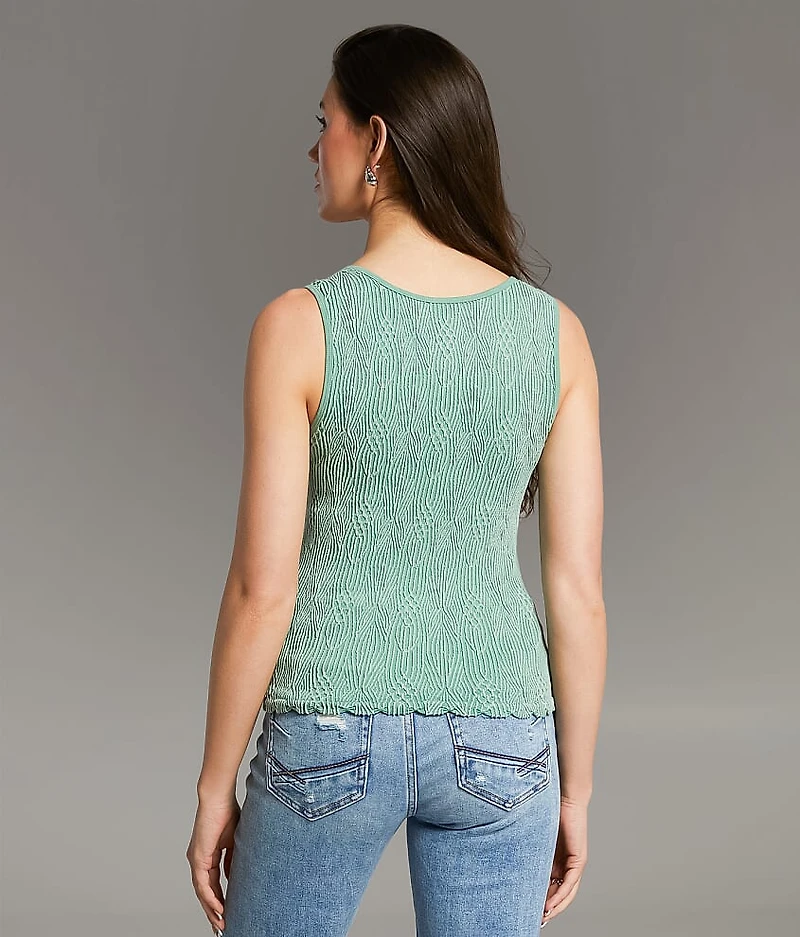 Textured Henley Tank Top