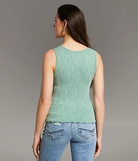 Textured Henley Tank Top