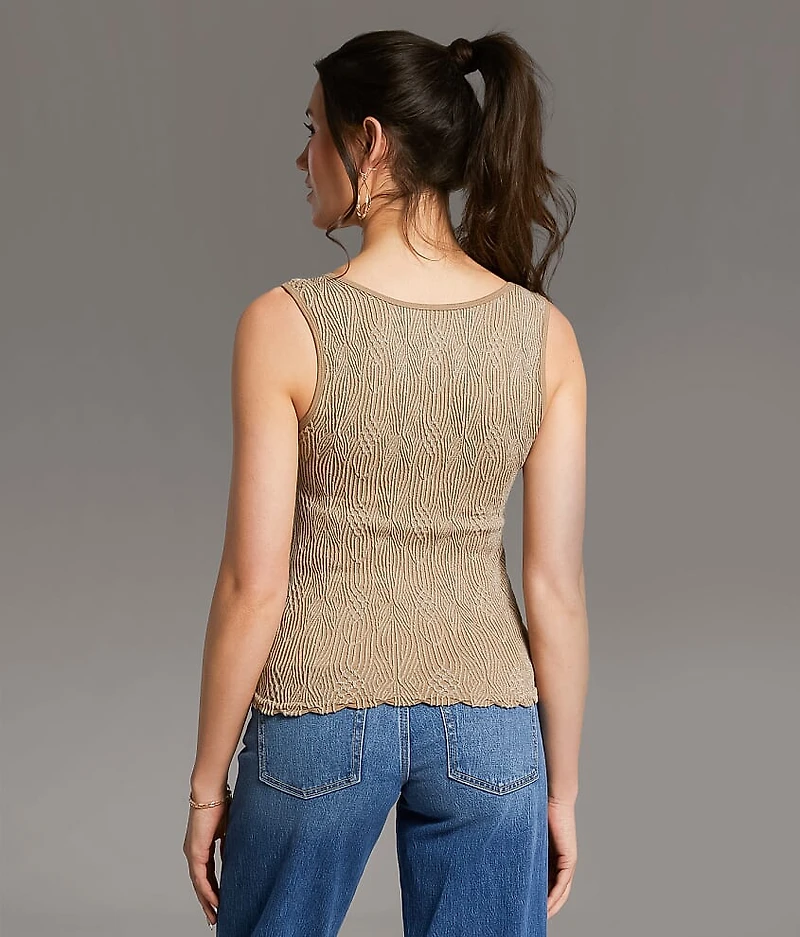 Textured Henley Tank Top