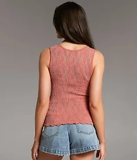 Textured Henley Tank Top