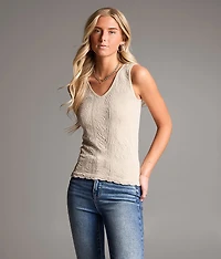 Floral Textured Tank Top