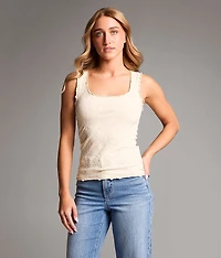 Floral Textured Tank Top