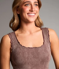 Floral Textured Tank Top