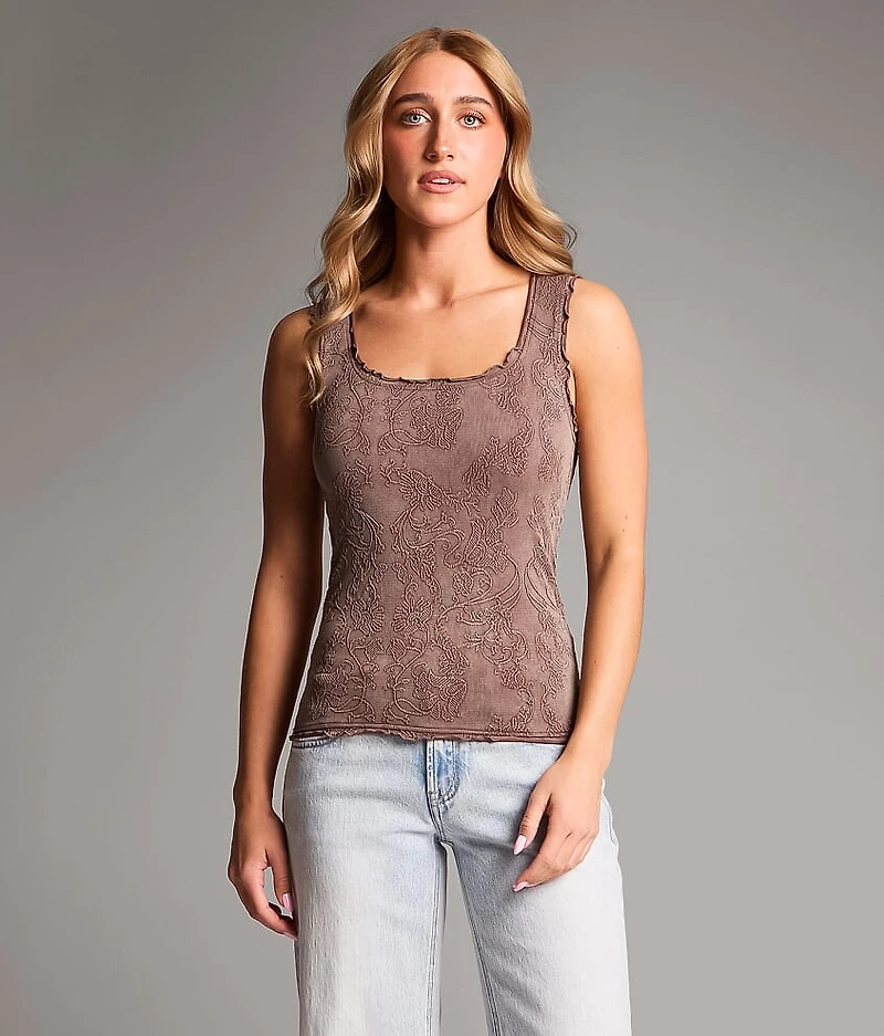 Floral Textured Tank Top