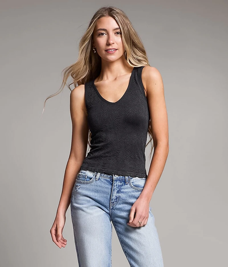 Floral Textured Tank Top