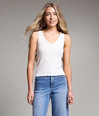 Floral Textured Tank Top